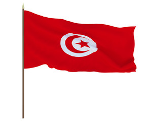 National flag of Tunisia. Background for editors and designers. National holiday