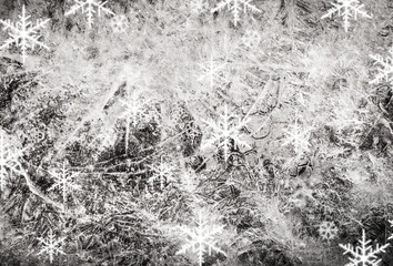 Christmas background and falling snowflake