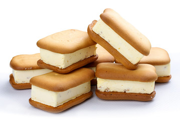 Homemade ice cream on white background