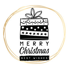 Merry Christmas typography.