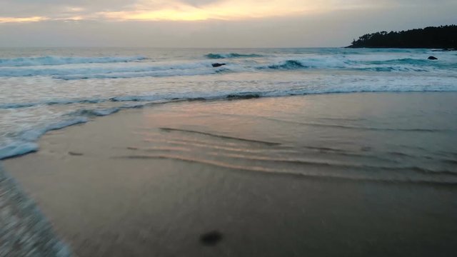 sunset at Surin beach Phuket, Thailand - drone shot