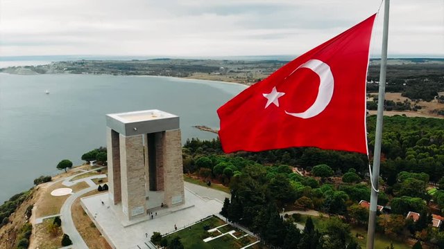 The &Ccedil;anakkale Martyrs' Memorial is a war memorial commemorating the service of about 253,000 Turkish soldiers who participated at the Battle of Gallipoli.