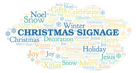 Christmas Signage word cloud.