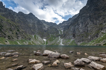 Fototapeta na wymiar Scenery of Czarnyw Staw in the Tatra Mountains