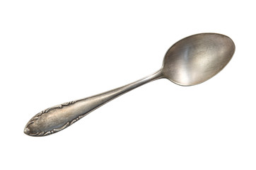 Vintage tea spoons  isolated on a white background. Retro silverware.