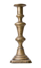 gilded silver retro candlestick isolated on white background