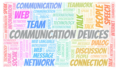 Obraz premium Communication Devices word cloud.
