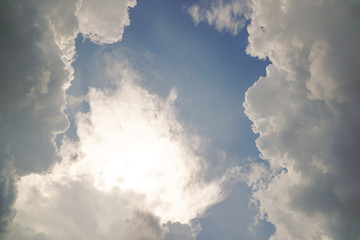 blue sky, clouds, sunrise