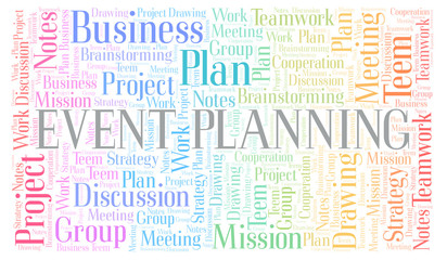 Fototapeta premium Event Planning word cloud.