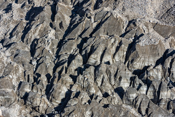 Vertical view of glacier morraine in Annapurna, Himalayas of Nepal