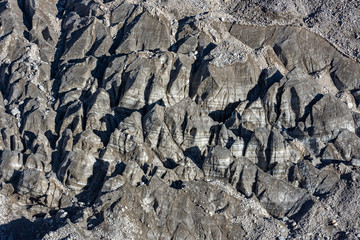 Vertical view of glacier morraine in Annapurna, Himalayas of Nepal