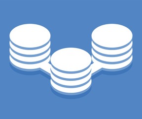 Big data processing icon. Vector illustration in flat isometric 3D style.