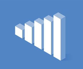 Profit growth icon. Vector illustration in flat isometric 3D style.