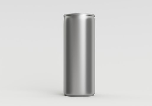 3D Rendered Silver 200ml Metal Soda Can 