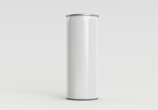 3D Rendered White 200ml Metal Soda Can 