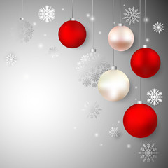 Christmas balls. Snowflakes. Festive illustration. Christmas decorations.