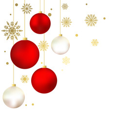 Fototapeta na wymiar Christmas balls. Snowflakes. Festive illustration. Christmas decorations.