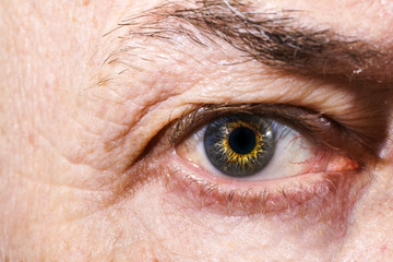 Close up of an older man's eye
