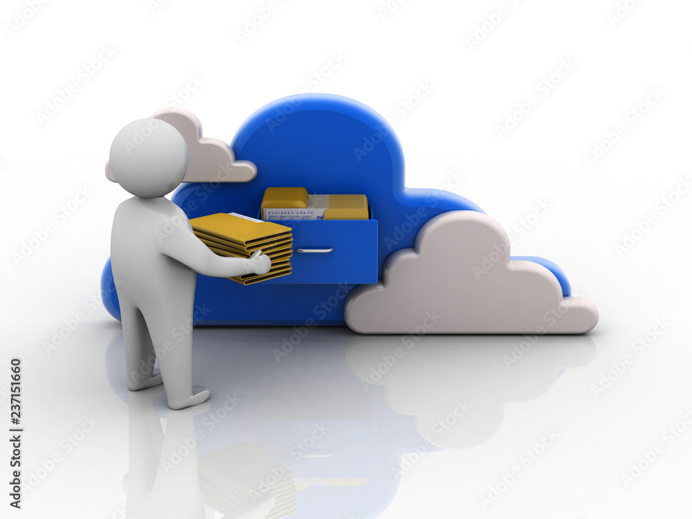 Poster 3d rendering cloud archive