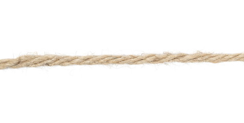 Strings, rope isolated on white background texture, top view
