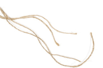 Strings, rope isolated on white background texture, top view
