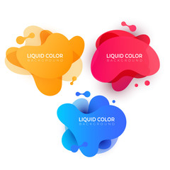 Set of wave liquid  gradient splashes. Vector design for covers, greeting card, poster or flyers.