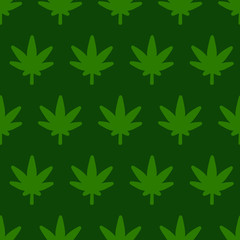 Cannabis Background. Vector Pattern.