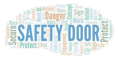 Obraz premium Safety Door word cloud.
