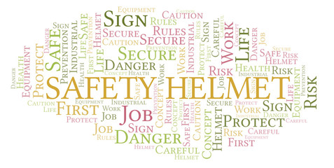 Obraz premium Safety Helmet word cloud.