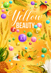 Diet color detox poster for yellow products day
