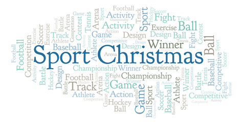 Fototapeta premium Sport Christmas word cloud.