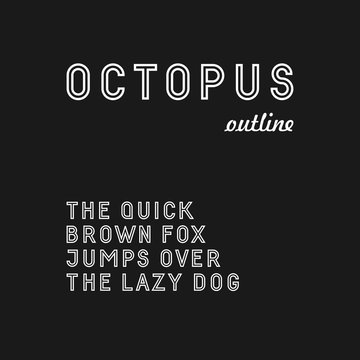 Trendy sans serif font in uppercase (outlined version)