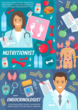 Nutritionist and endocrinologist medical poster