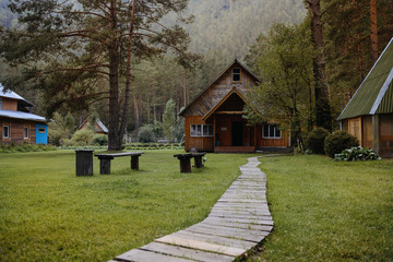 old wooden house in the forest