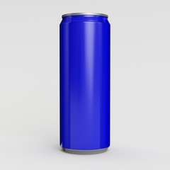 3D Rendered 330ml Blue Soda Can 