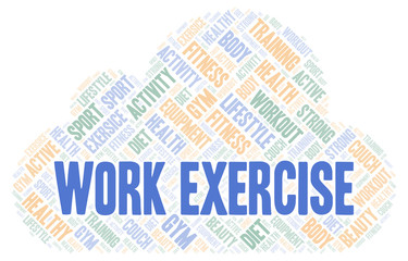 Obraz premium Work Exercise word cloud.