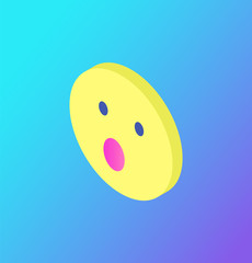 Surprised Face Emoji Social Network Icon Vector