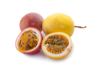 Passion fruit isolated on white background