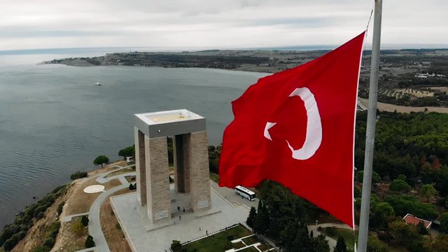 The &Ccedil;anakkale Martyrs' Memorial is a war memorial commemorating the service of about 253,000 Turkish soldiers who participated at the Battle of Gallipoli.