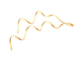 Beautiful golden ribbon on white background
