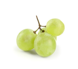 Ripe sweet grapes on white background
