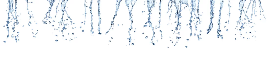 Tuinposter Water water splash drop blauwe vloeistof bubble