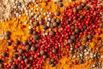 Different aromatic spices, closeup