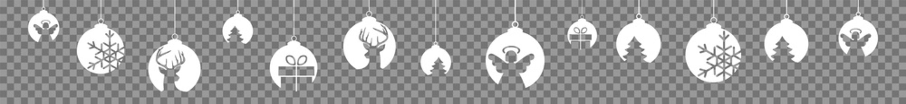 isolated christmas decoration on transparent background