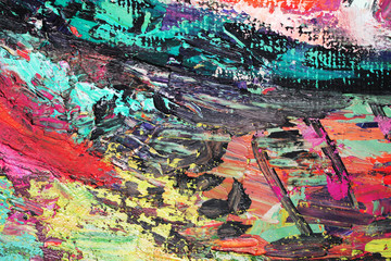 Artists oil paints multicolored closeup abstract background