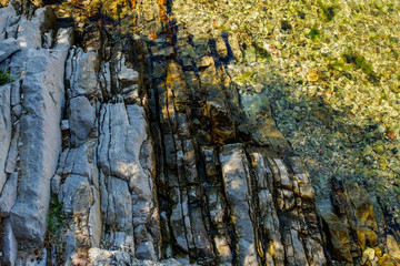 rock stones in the sea to water a kotor Montenegro