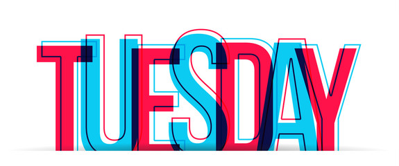 Tuesday word vector isolated on white background