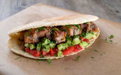 Cypriot Souvlaki in Pitta Bread