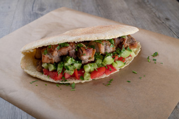 Cypriot Souvlaki in Pitta Bread