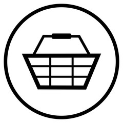 Einkaufskorb Icon im Kreis